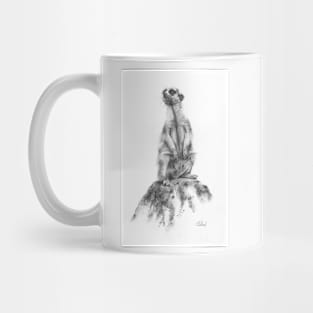 Sentinel - Meerkat pencil drawing Mug